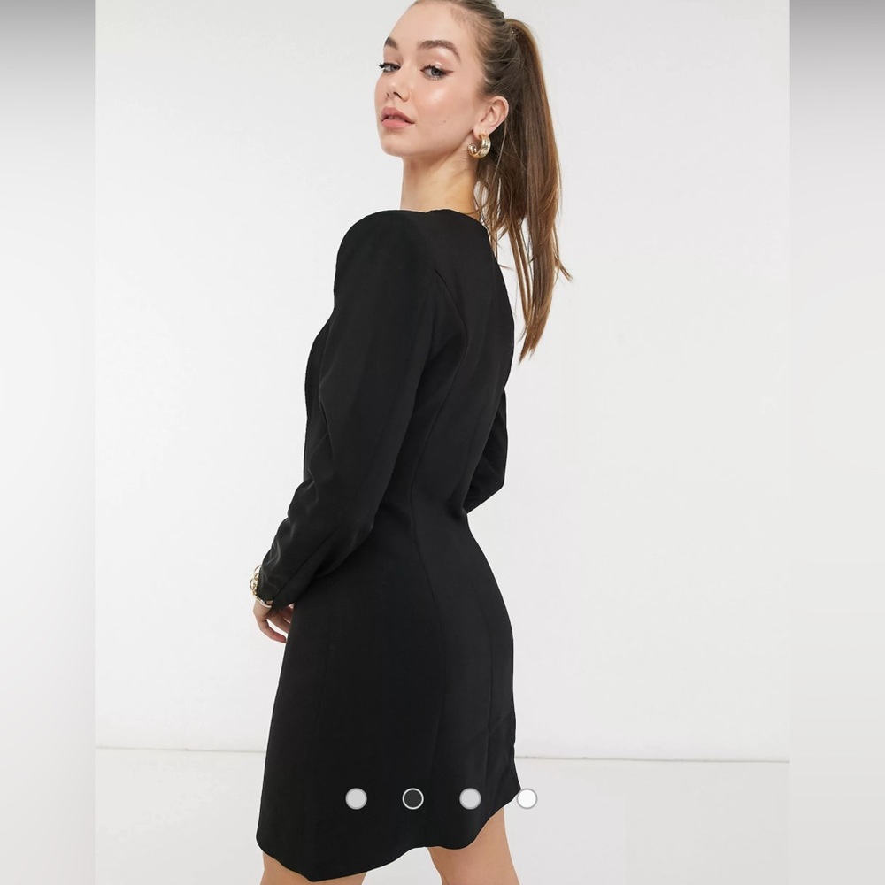 & Other Stories tailored buttondown mini dress in black